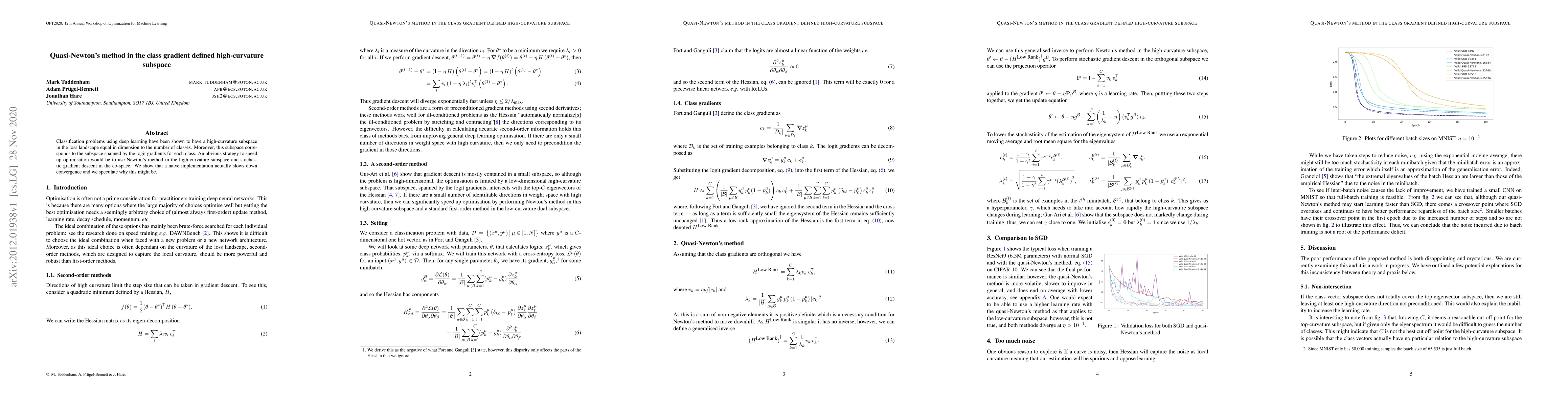Thumbnail for Quasi-Newton's method in the class gradient defined high-curvature
  subspace