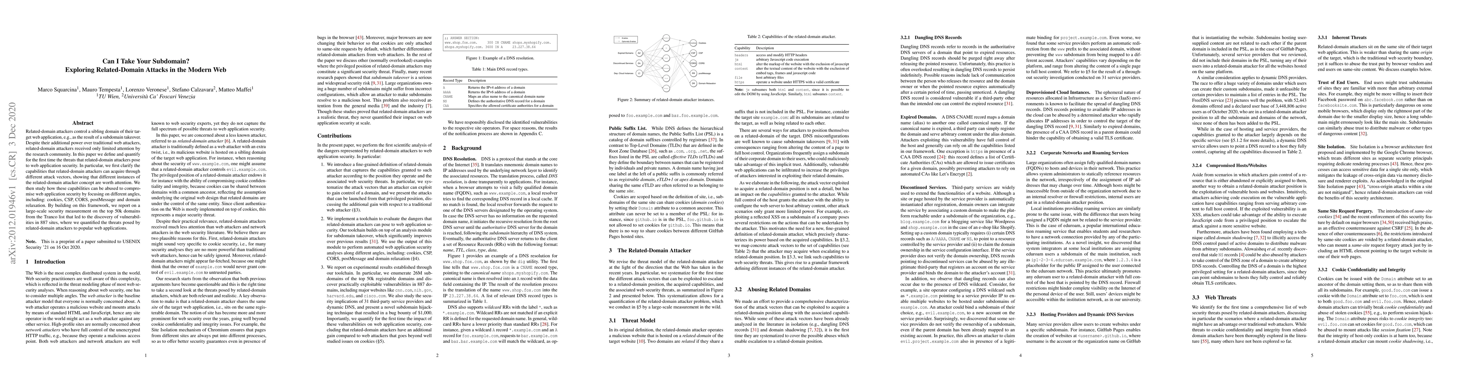 Thumbnail for Can I Take Your Subdomain? Exploring Related-Domain Attacks in the
  Modern Web