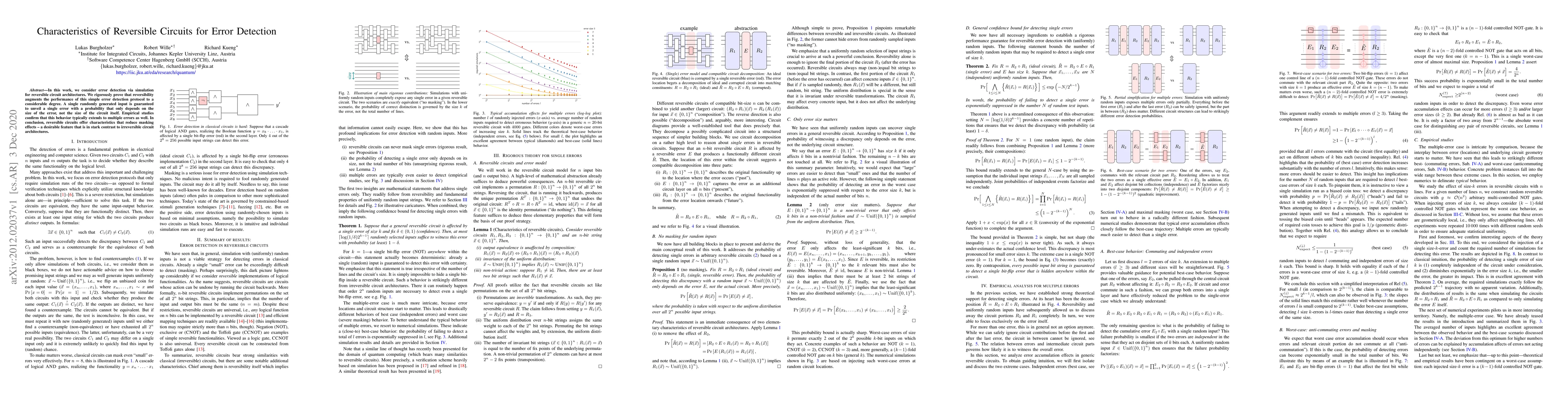 Thumbnail for Characteristics of Reversible Circuits for Error Detection
