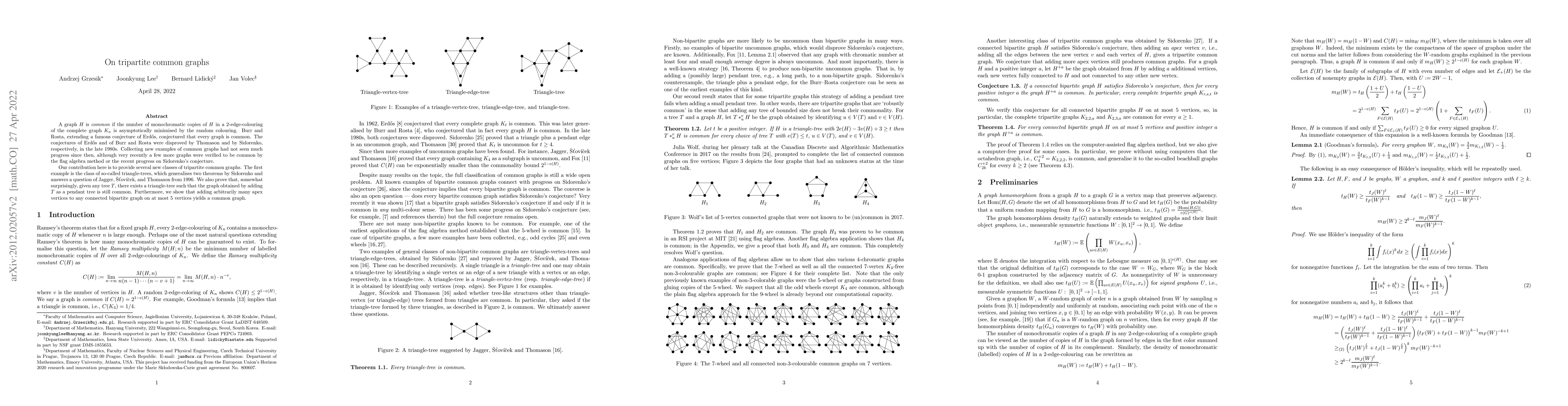 Thumbnail for On tripartite common graphs