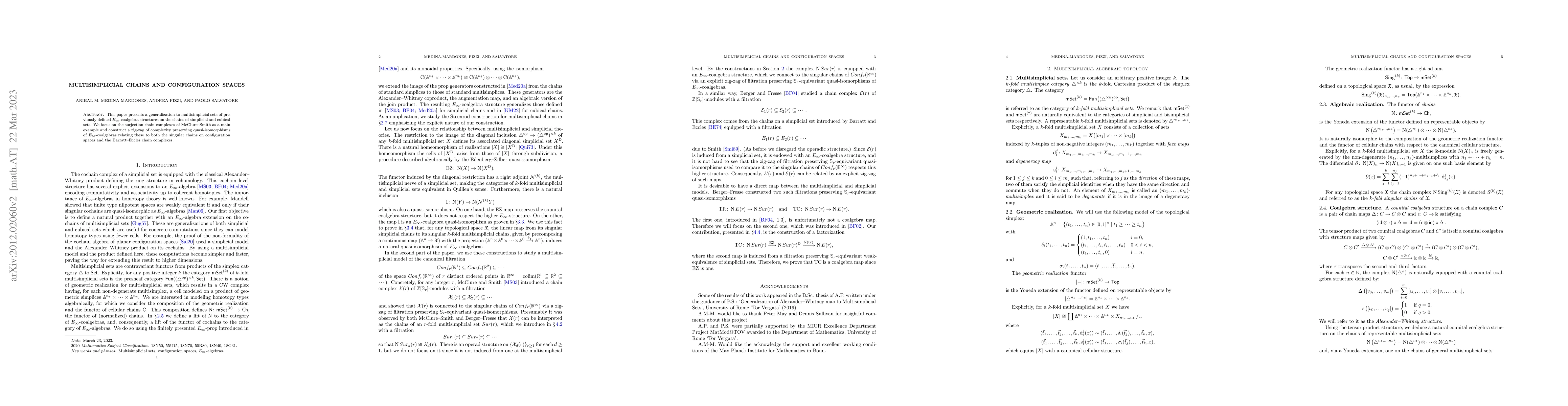 Thumbnail for Multisimplicial chains and configuration spaces
