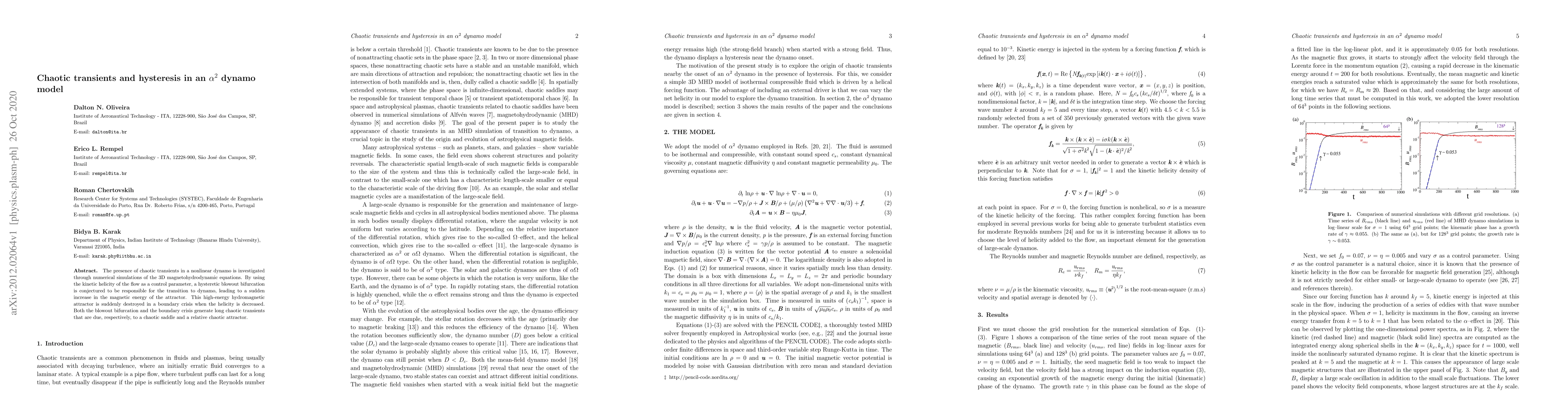 Thumbnail for Chaotic transients and hysteresis in an $\alpha^{2}$ dynamo model