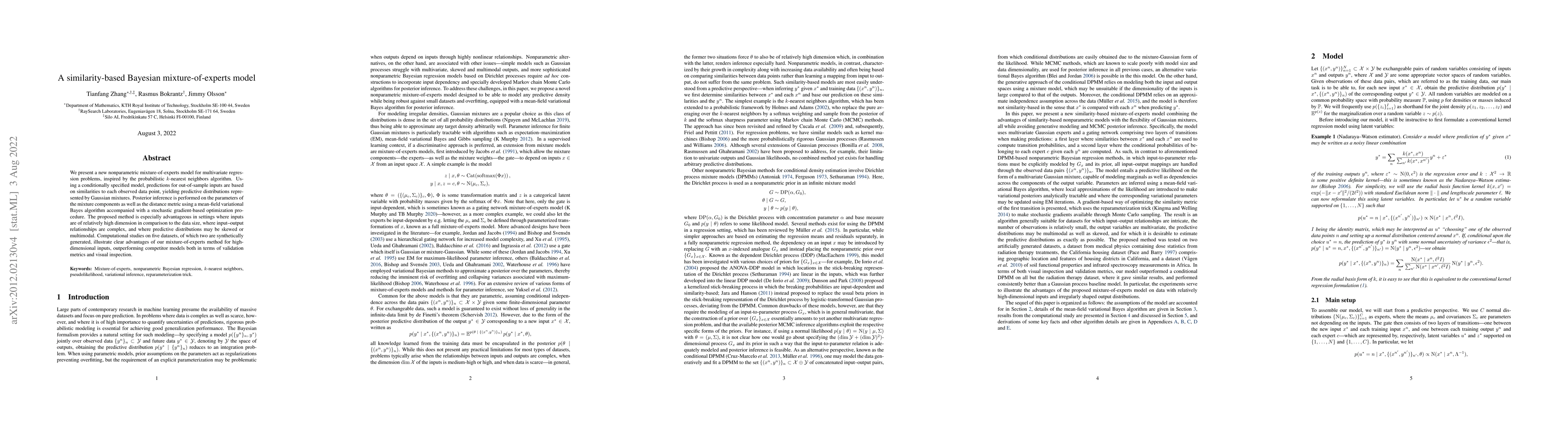 Thumbnail for A similarity-based Bayesian mixture-of-experts model