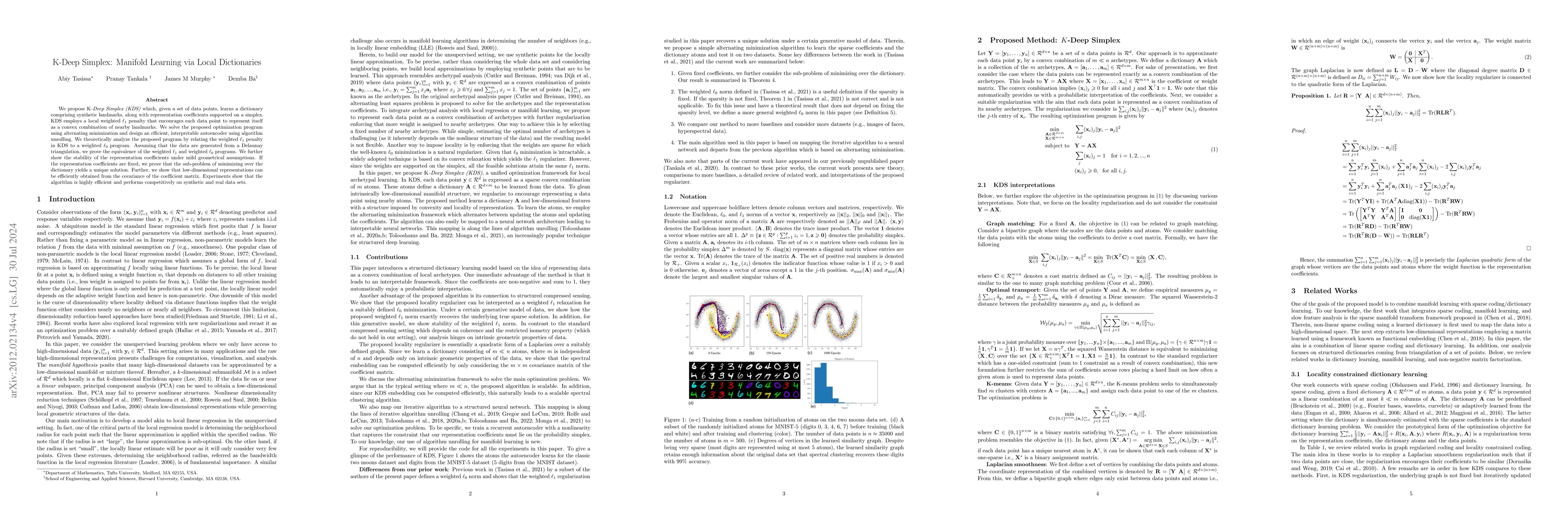 Thumbnail for K-Deep Simplex: Deep Manifold Learning via Local Dictionaries