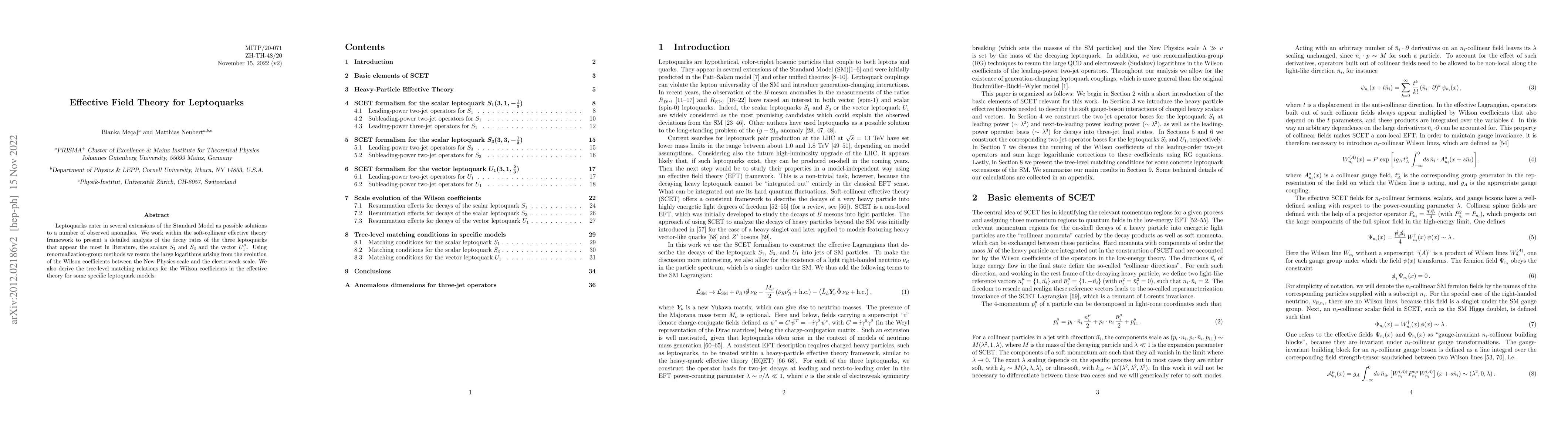 Thumbnail for Effective Field Theory for Leptoquarks