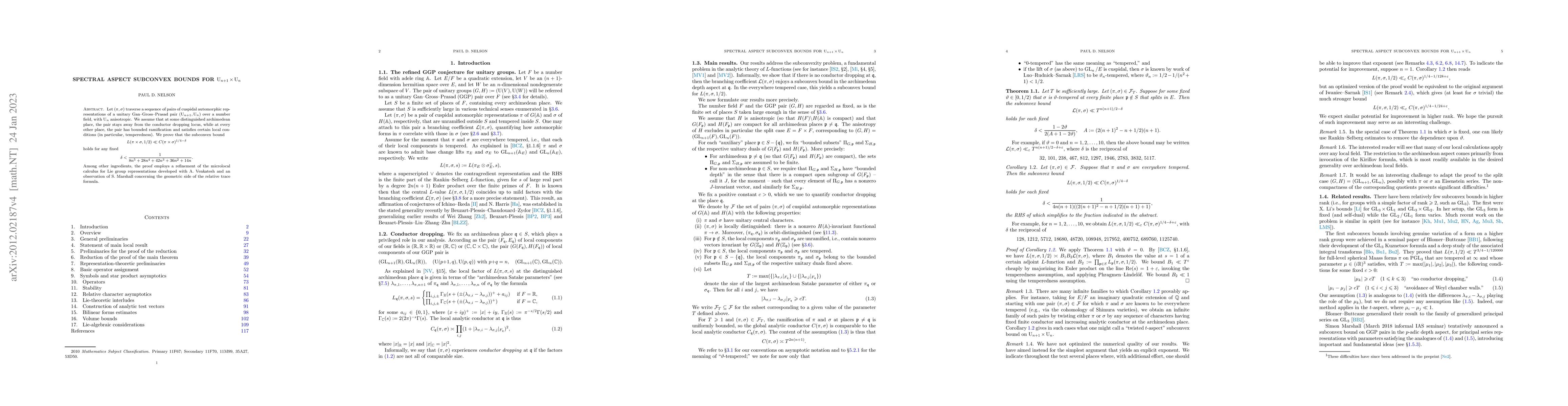 Thumbnail for Spectral aspect subconvex bounds for ${\rm U}_{n+1} \times {\rm U}_{n}$