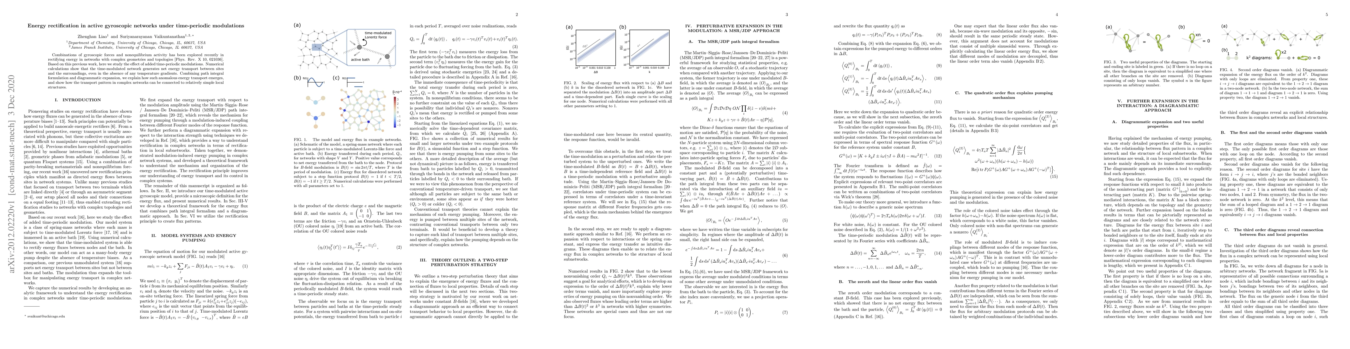 Thumbnail for Energy rectification in active gyroscopic networks under time-periodic
  modulations