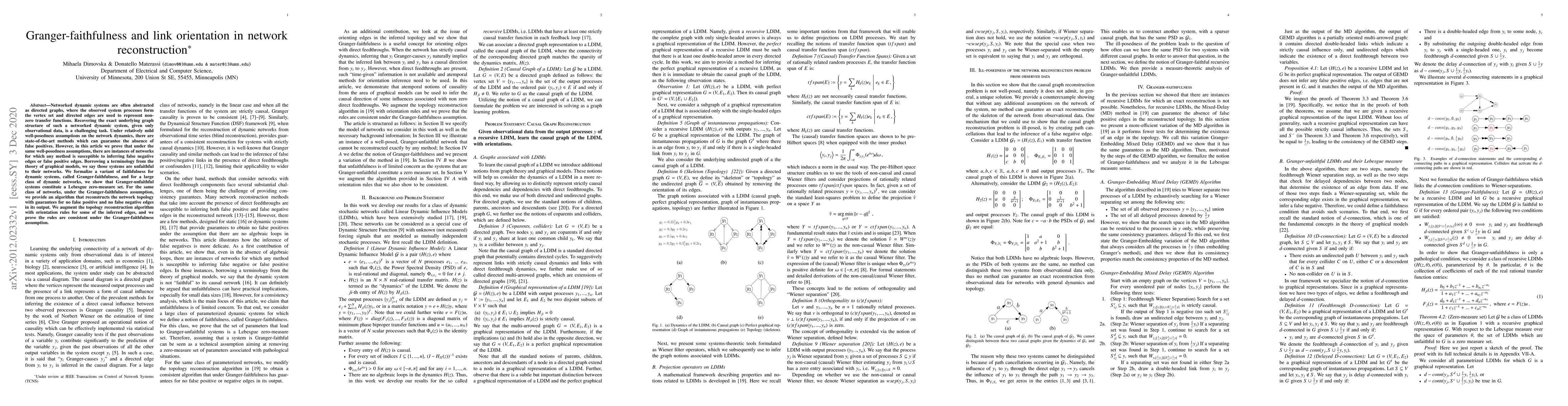 Thumbnail for Granger-faithfulness and link orientation in network reconstruction