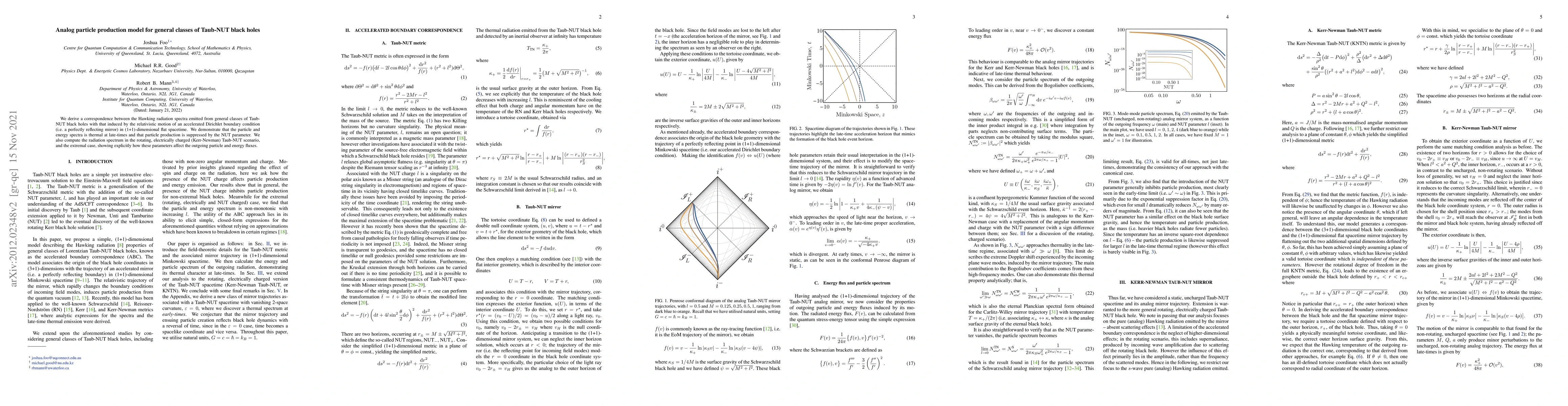 Thumbnail for Analog Particle Production Model for General Classes of Taub-NUT Black
  Holes