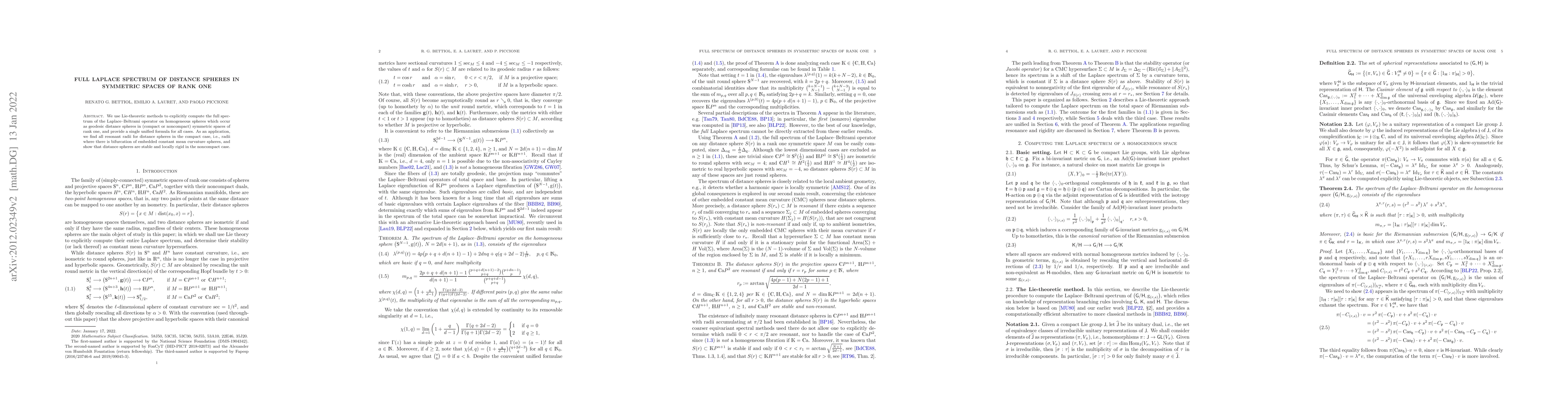 Thumbnail for Full Laplace spectrum of distance spheres in symmetric spaces of rank
  one