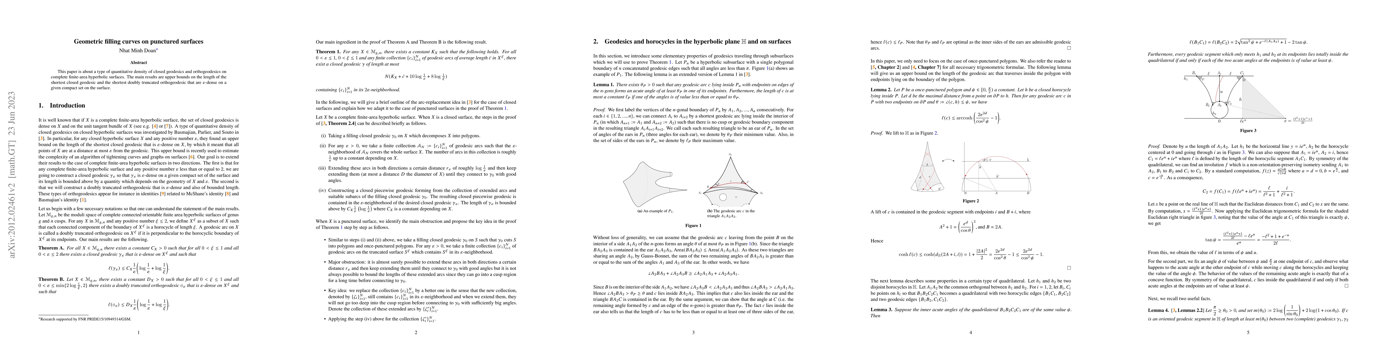 Thumbnail for Geometric filling curves on punctured surfaces