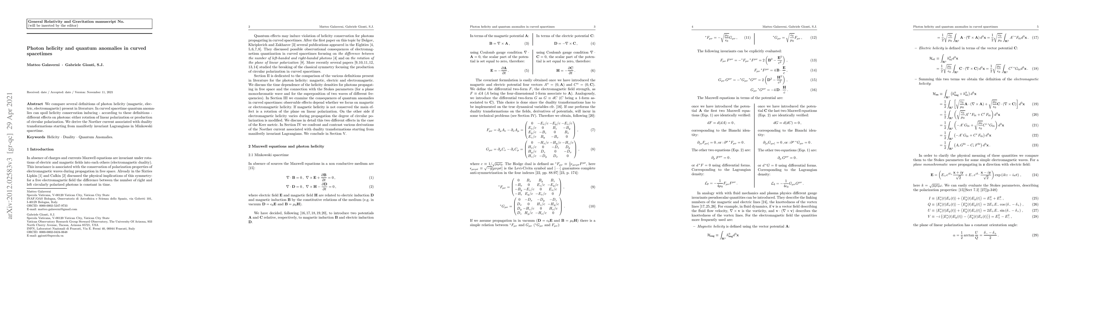 Thumbnail for Photon helicity and quantum anomalies in curved spacetimes