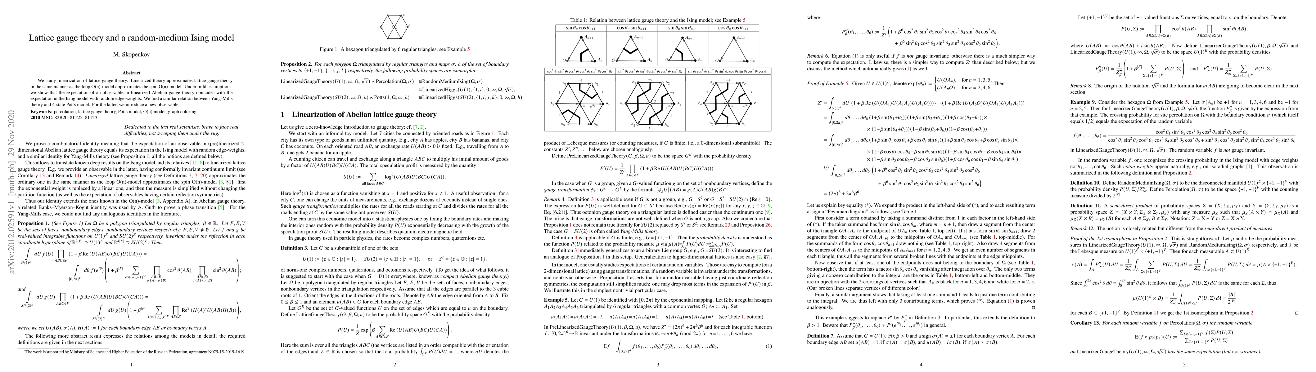 Thumbnail for Lattice gauge theory and a random-medium Ising model