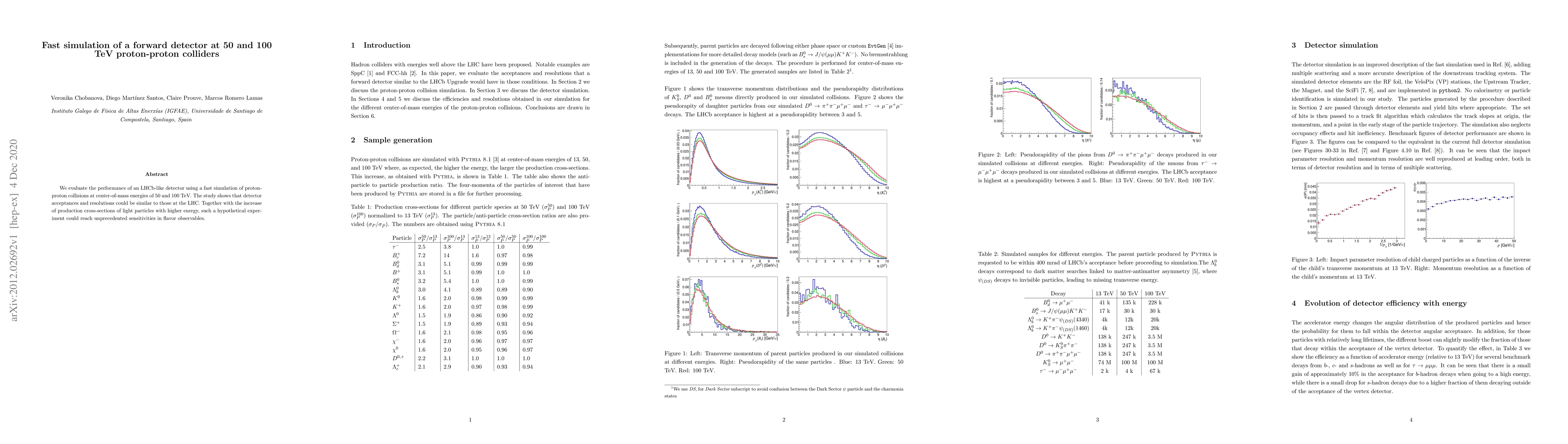 Thumbnail for Fast simulation of a forward detector at 50 and 100 TeV proton-proton
  colliders