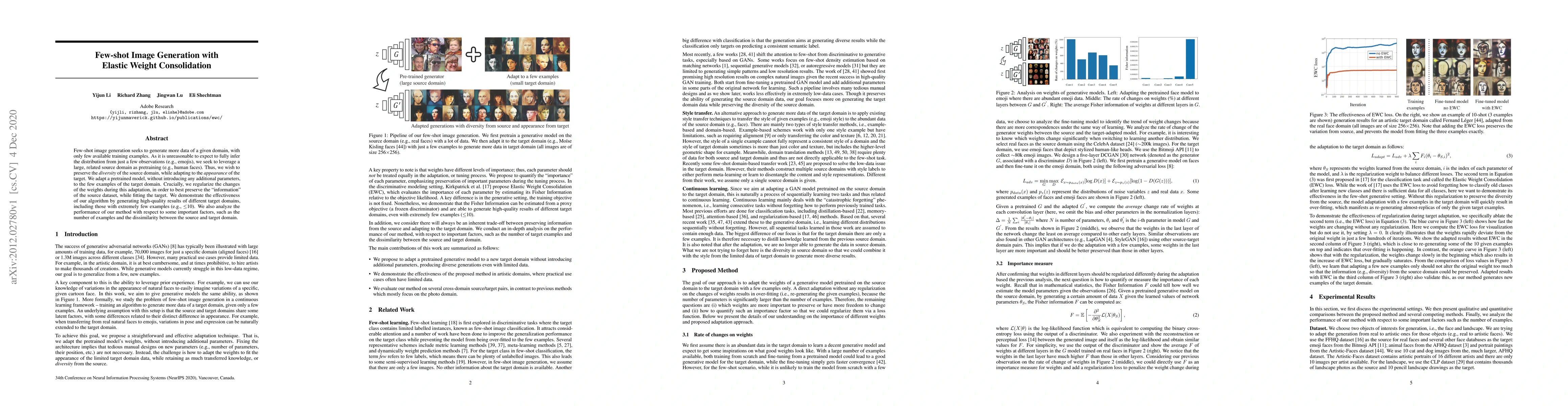 Thumbnail for Few-shot Image Generation with Elastic Weight Consolidation