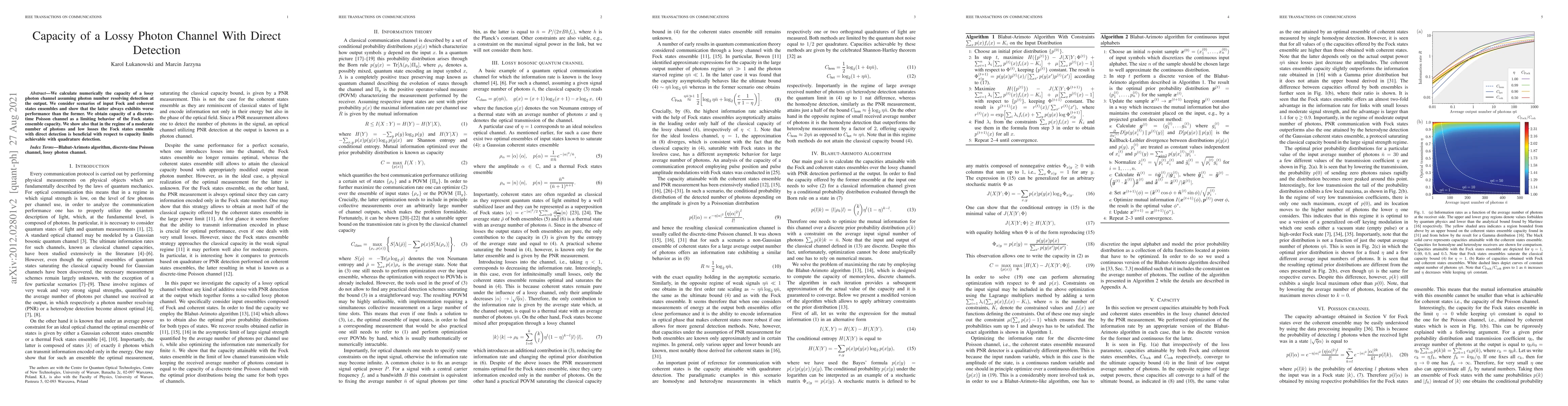 Thumbnail for Capacity of a lossy photon channel with direct detection