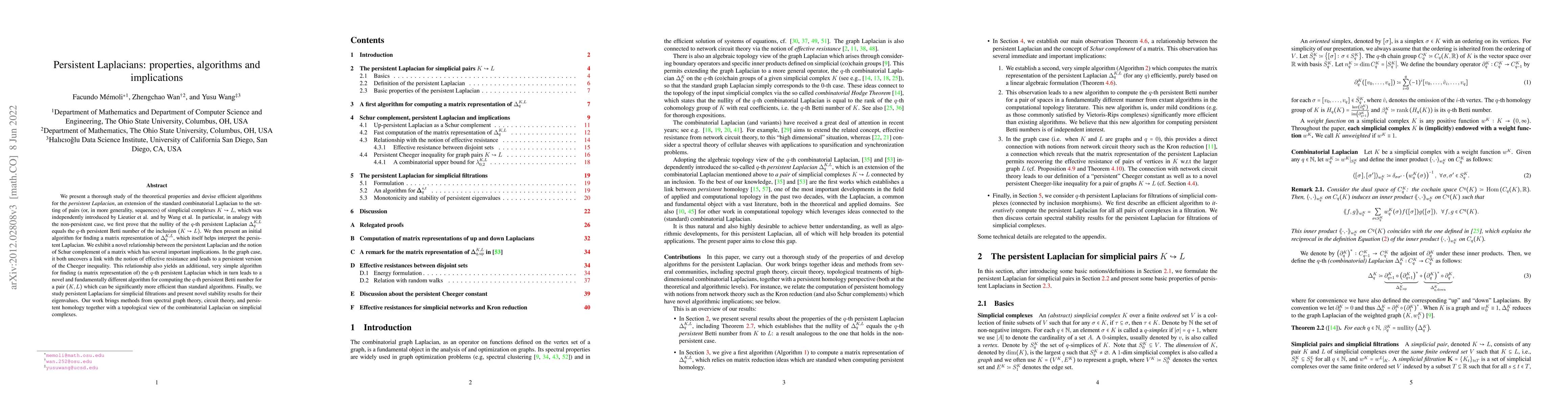 Thumbnail for Persistent Laplacians: properties, algorithms and implications