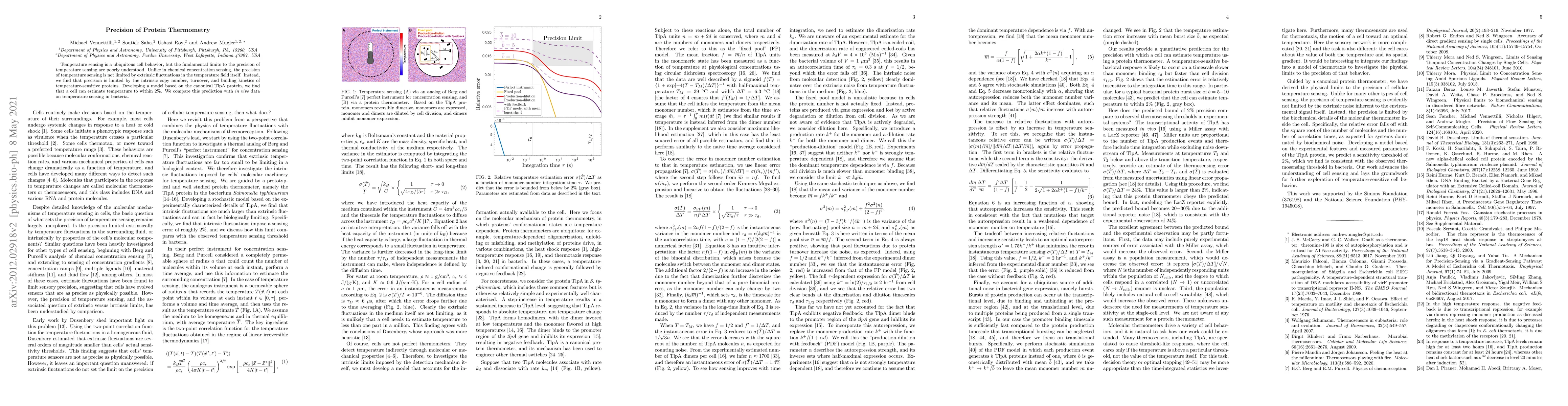 Thumbnail for Precision of protein thermometry