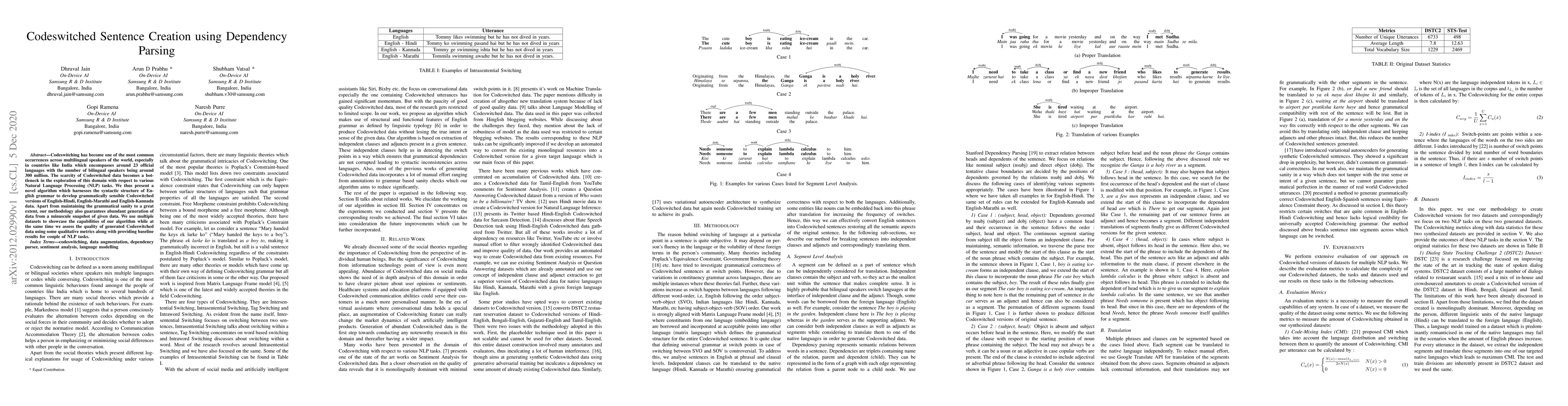 Thumbnail for Codeswitched Sentence Creation using Dependency Parsing