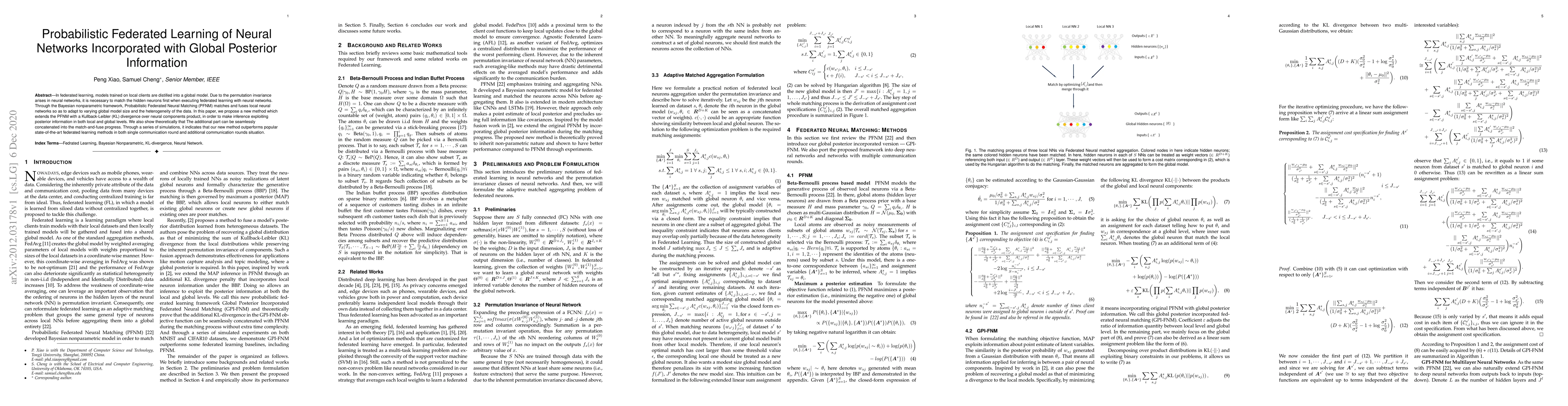 Thumbnail for Probabilistic Federated Learning of Neural Networks Incorporated with
  Global Posterior Information