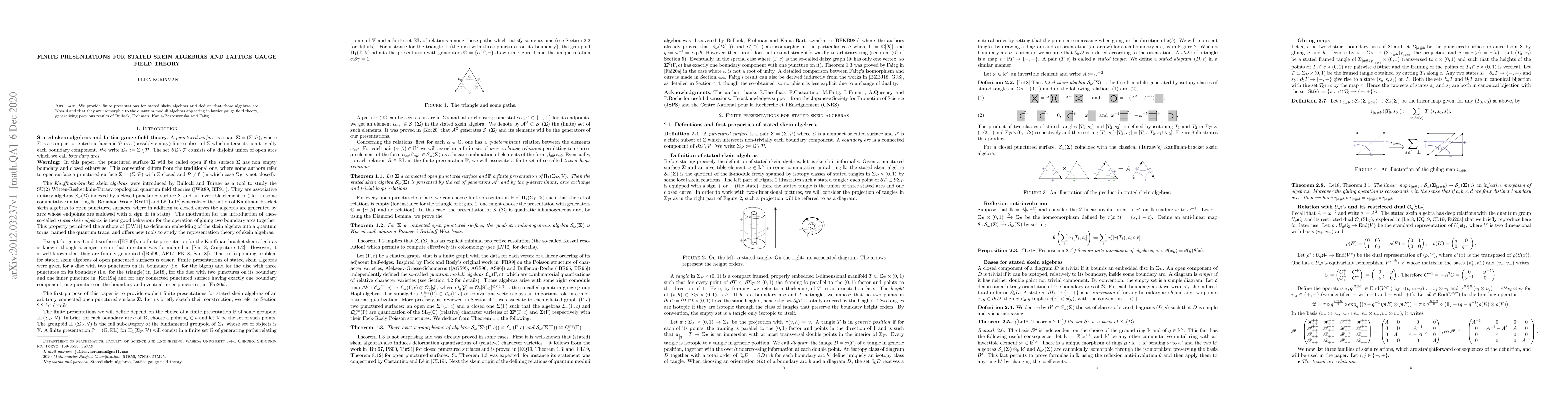 Thumbnail for Finite presentations for stated skein algebras and lattice gauge field
  theory