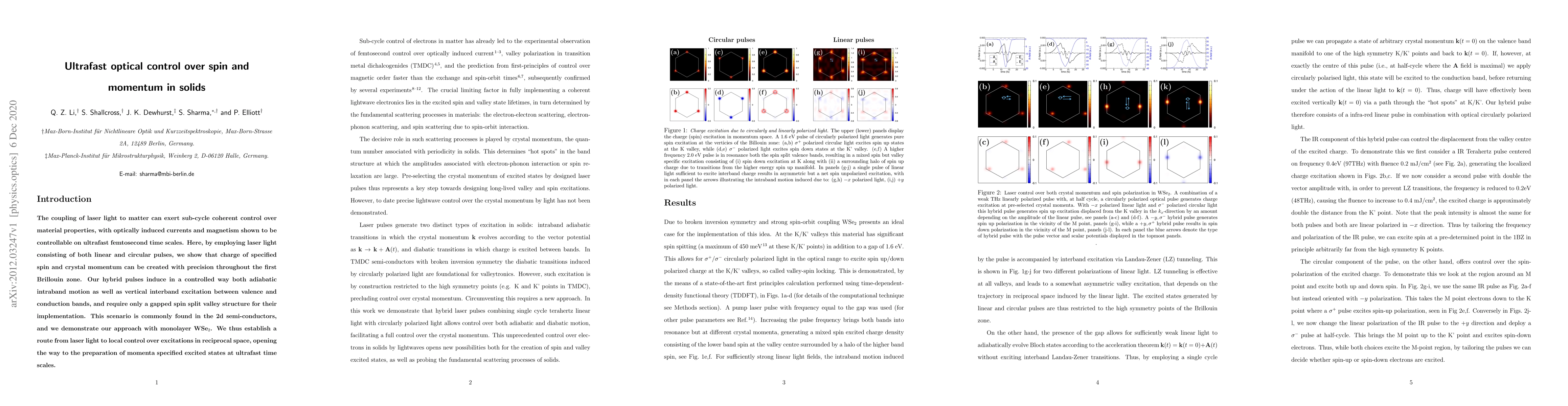 Thumbnail for Ultrafast optical control over spin and momentum in solids