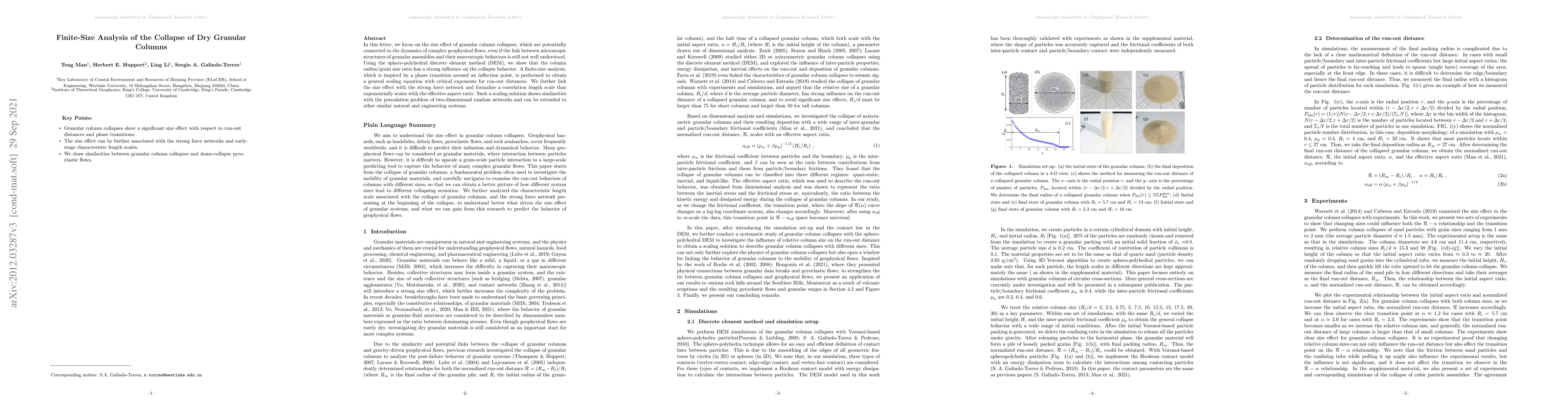 Thumbnail for Finite-Size Analysis of the Collapse of Dry Granular Columns