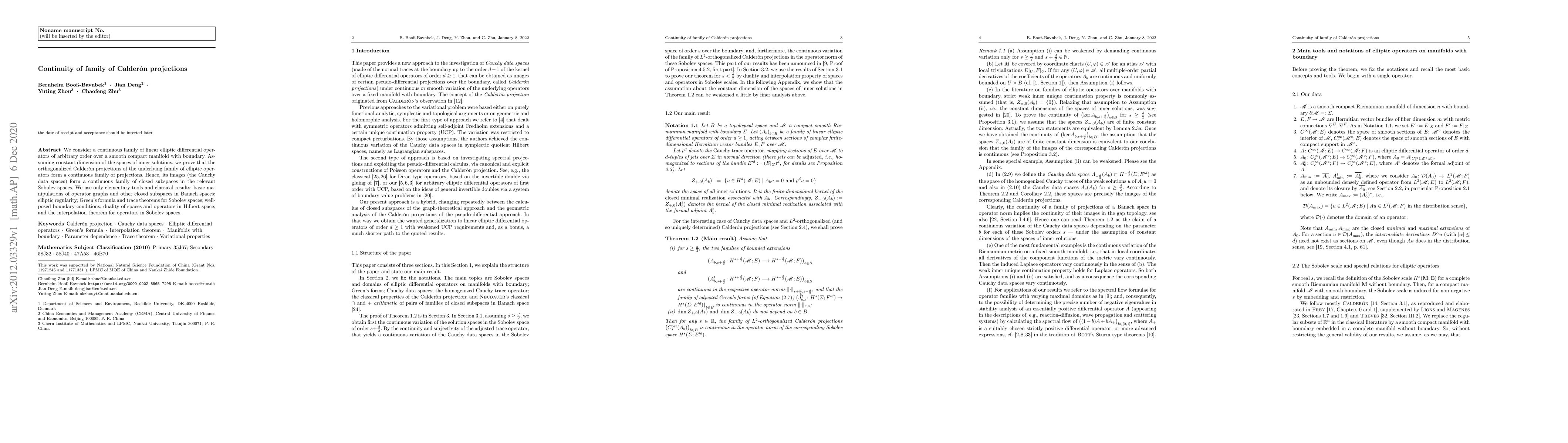 Thumbnail for Continuity of family of Calder\'on projections