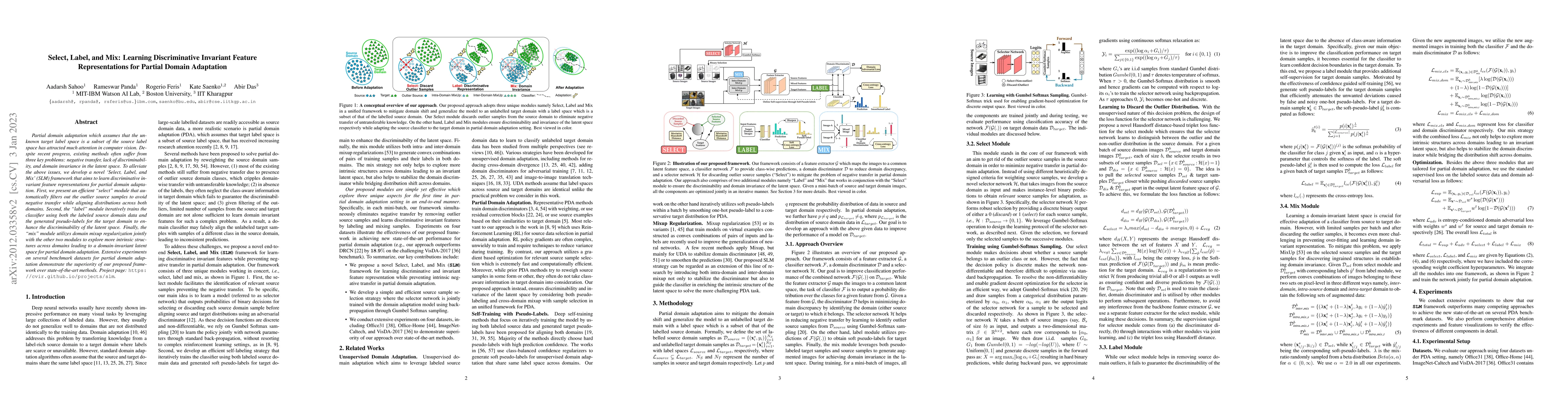Thumbnail for Select, Label, and Mix: Learning Discriminative Invariant Feature
  Representations for Partial Domain Adaptation