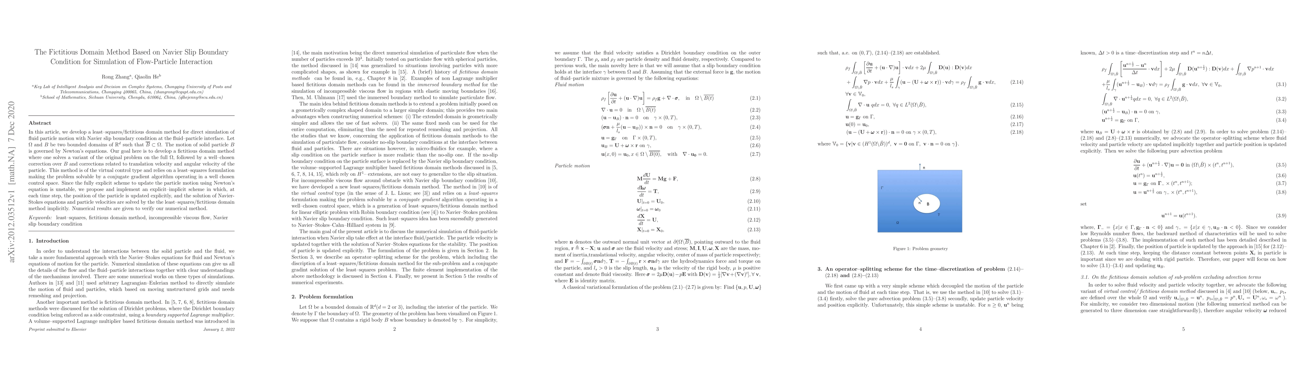 Thumbnail for The Fictitious Domain Method Based on Navier Slip Boundary Condition for
  Simulation of Flow-Particle Interaction