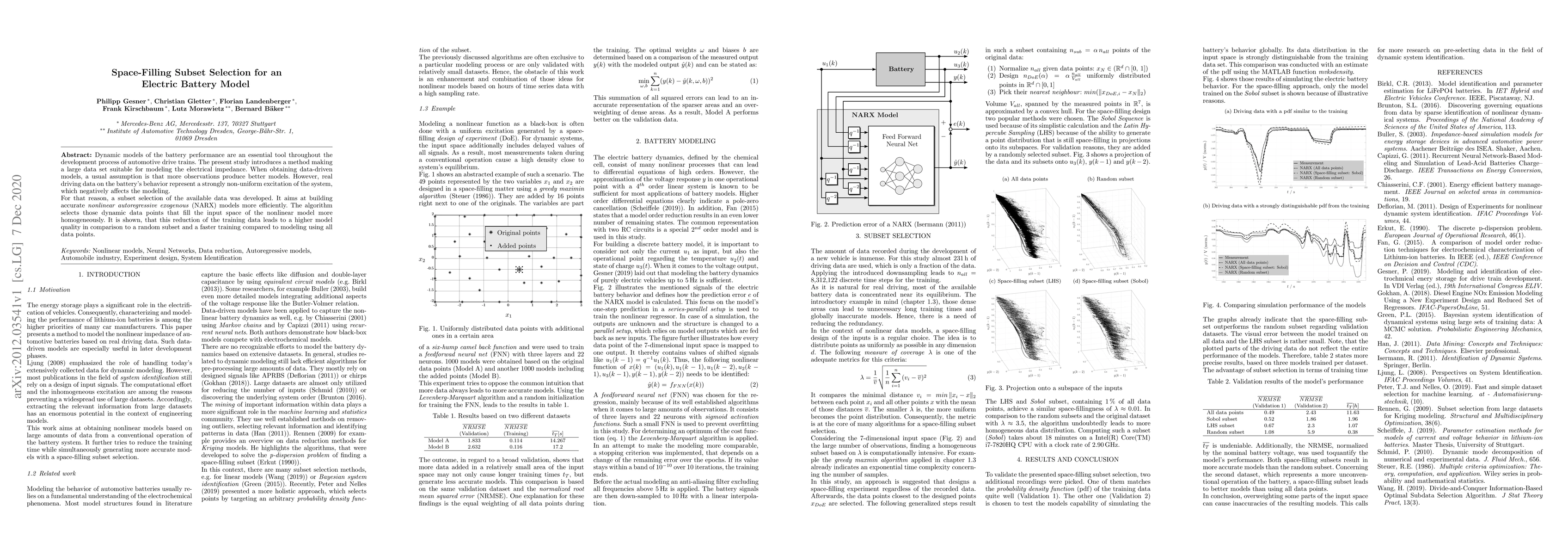 Thumbnail for Space-Filling Subset Selection for an Electric Battery Model