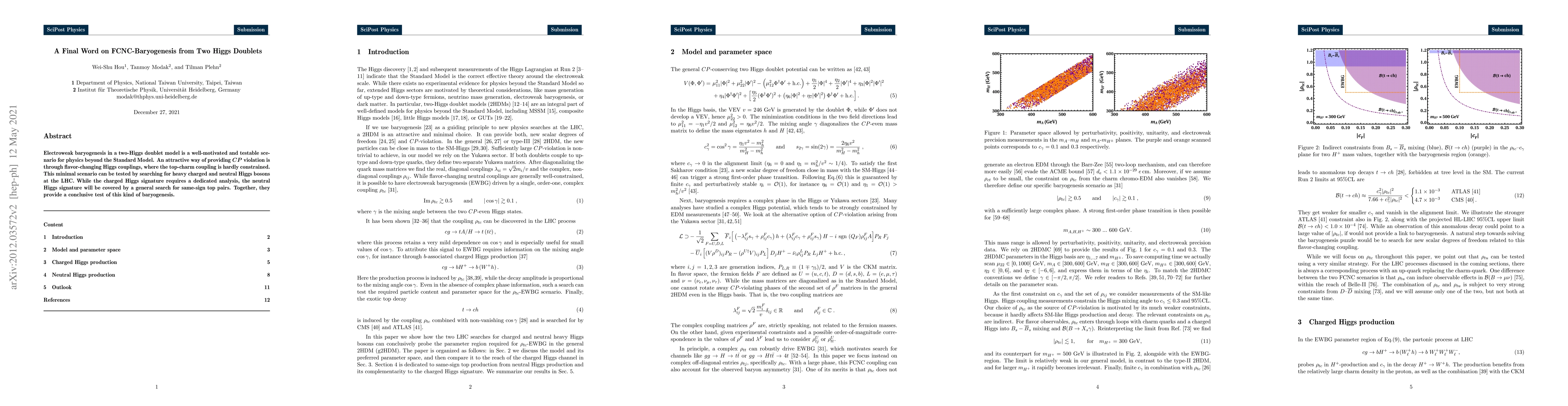 Thumbnail for A Final Word on FCNC-Baryogenesis from Two Higgs Doublets