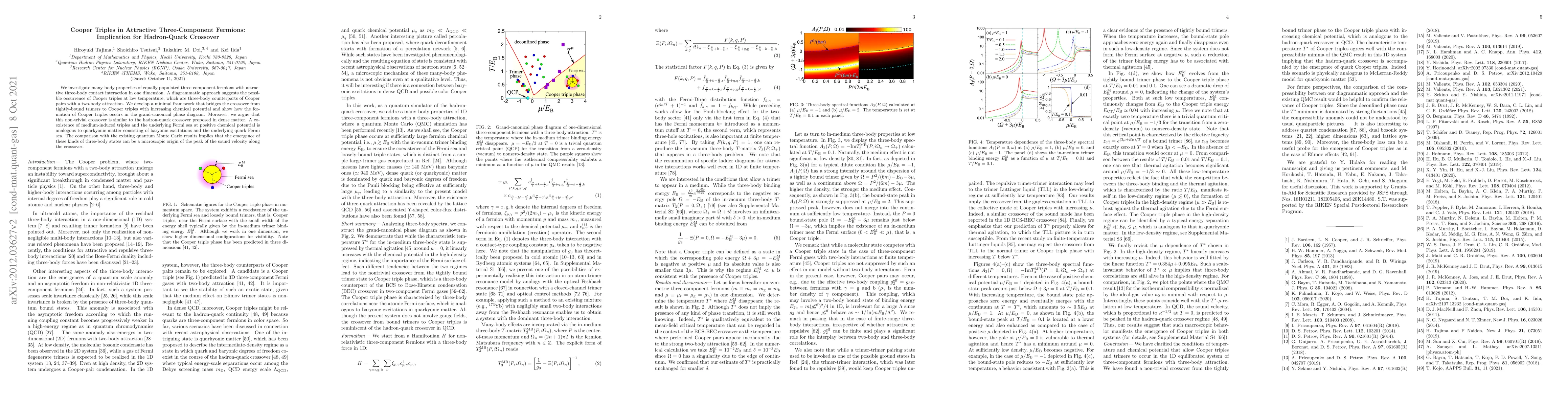 Thumbnail for Cooper Triples in Attractive Three-Component Fermions: Implication for
  Hadron-Quark Crossover