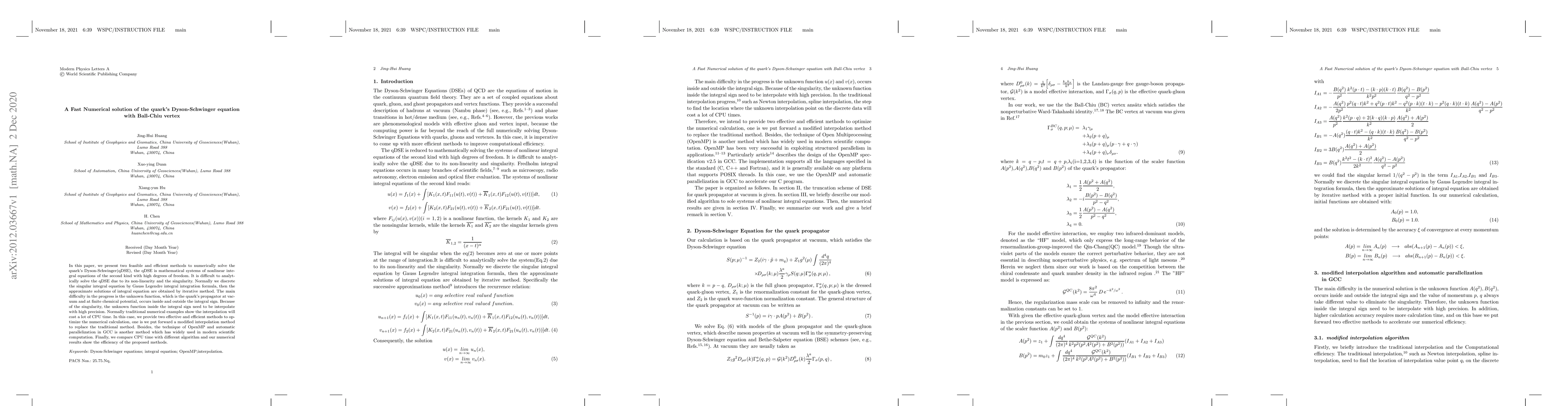 Thumbnail for A Fast Numerical solution of the quark's Dyson-Schwinger equation with
  Ball-Chiu vertex