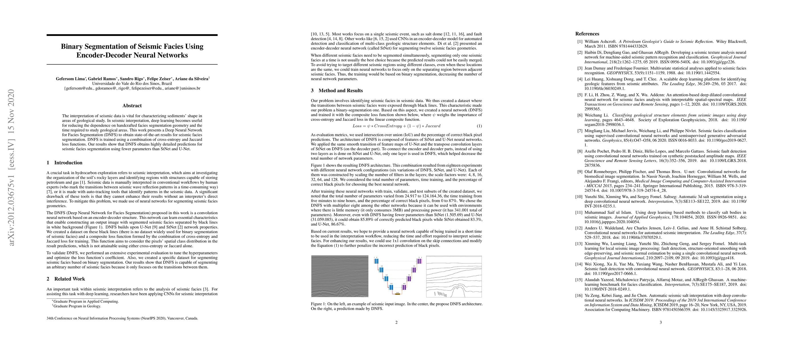 Thumbnail for Binary Segmentation of Seismic Facies Using Encoder-Decoder Neural
  Networks
