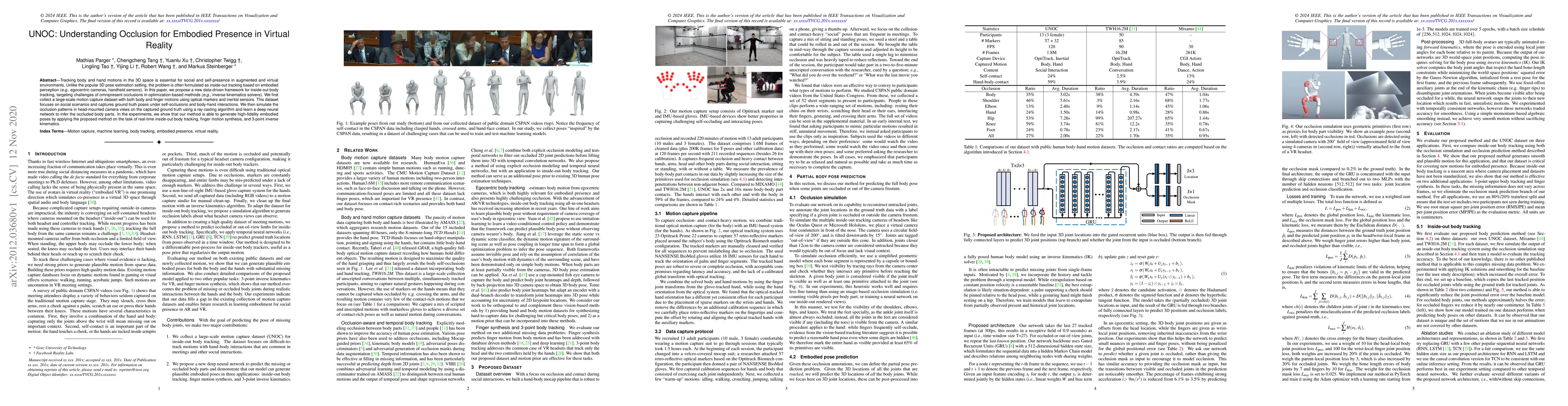 Thumbnail for UNOC: Understanding Occlusion for Embodied Presence in Virtual Reality