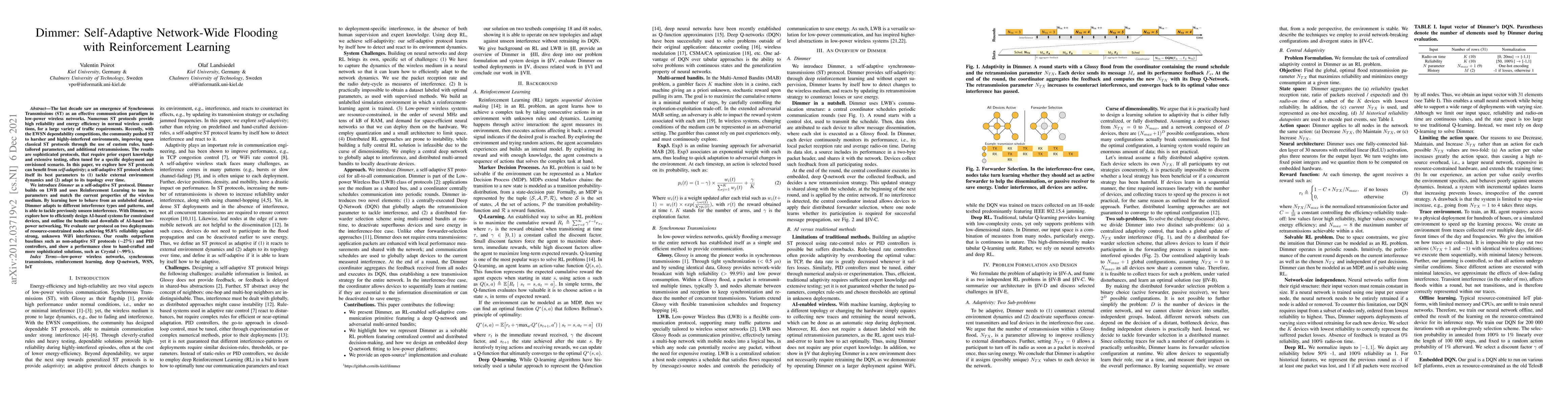 Thumbnail for Dimmer: Self-Adaptive Network-Wide Flooding with Reinforcement Learning