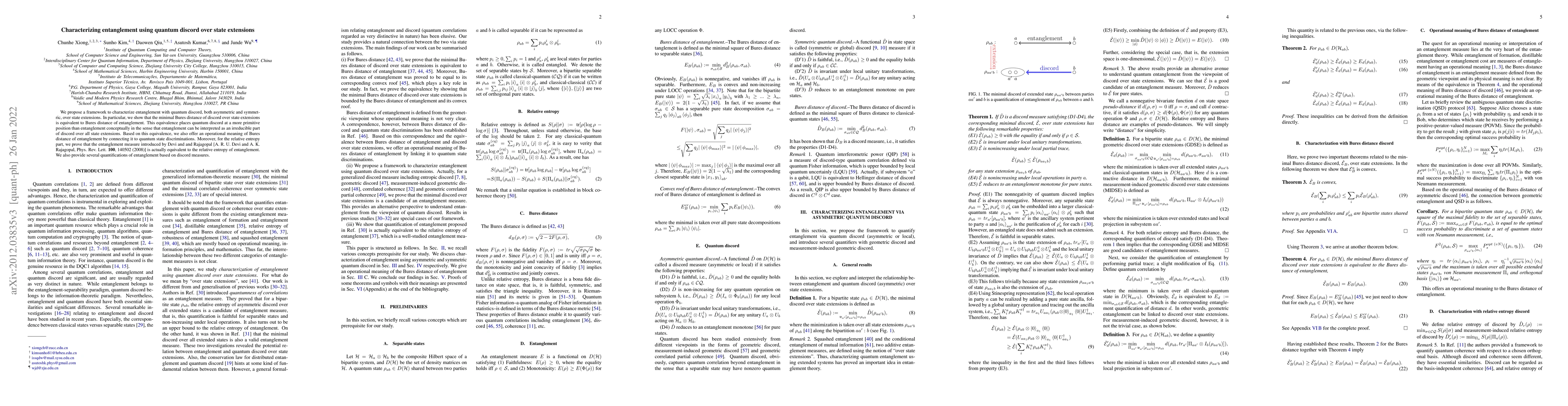 Thumbnail for Characterizing entanglement using quantum discord over state extensions