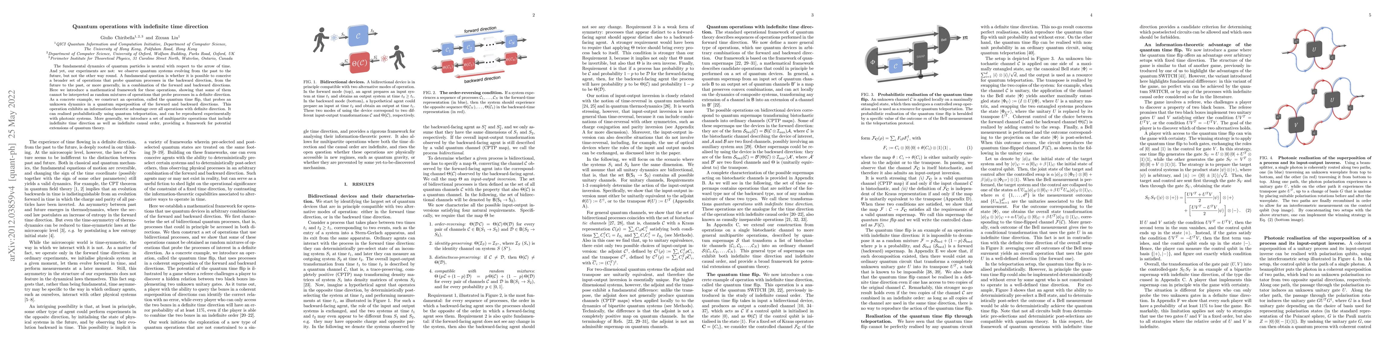 Thumbnail for Quantum operations with indefinite time direction