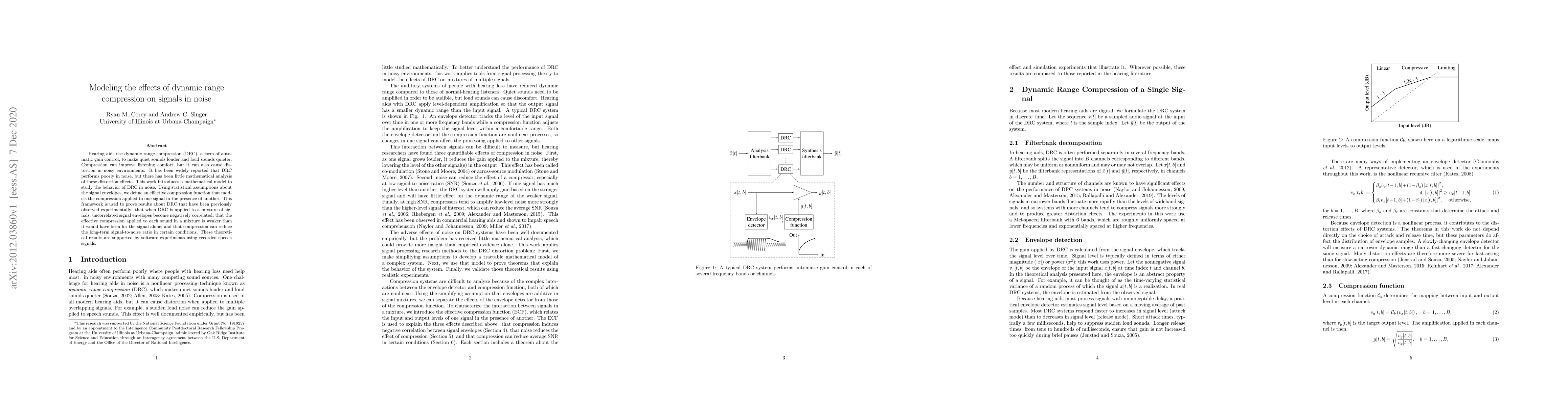 Thumbnail for Modeling the effects of dynamic range compression on signals in noise