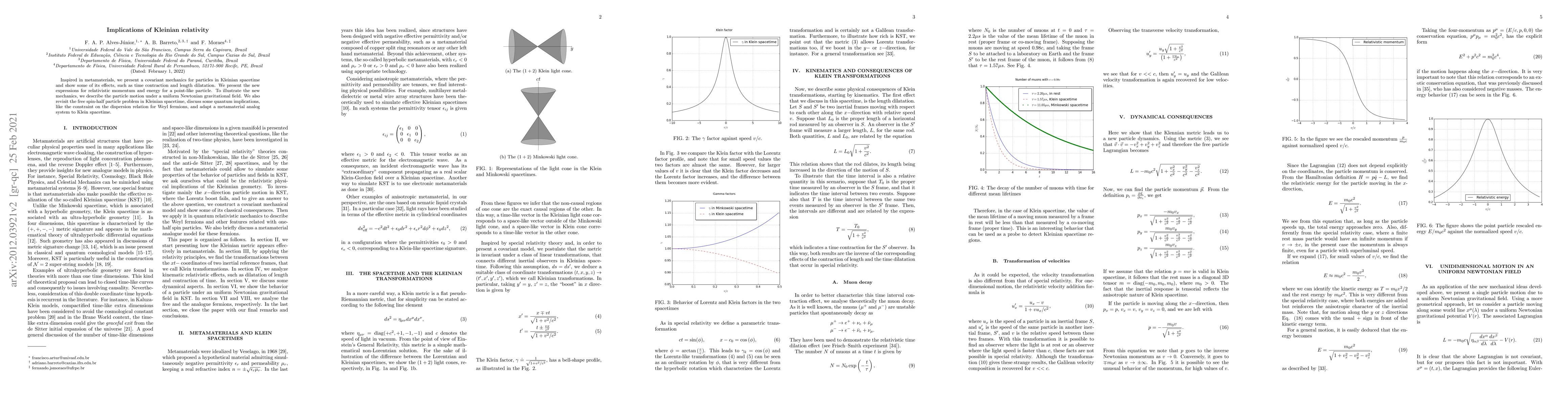 Thumbnail for Implications of Kleinian relativity