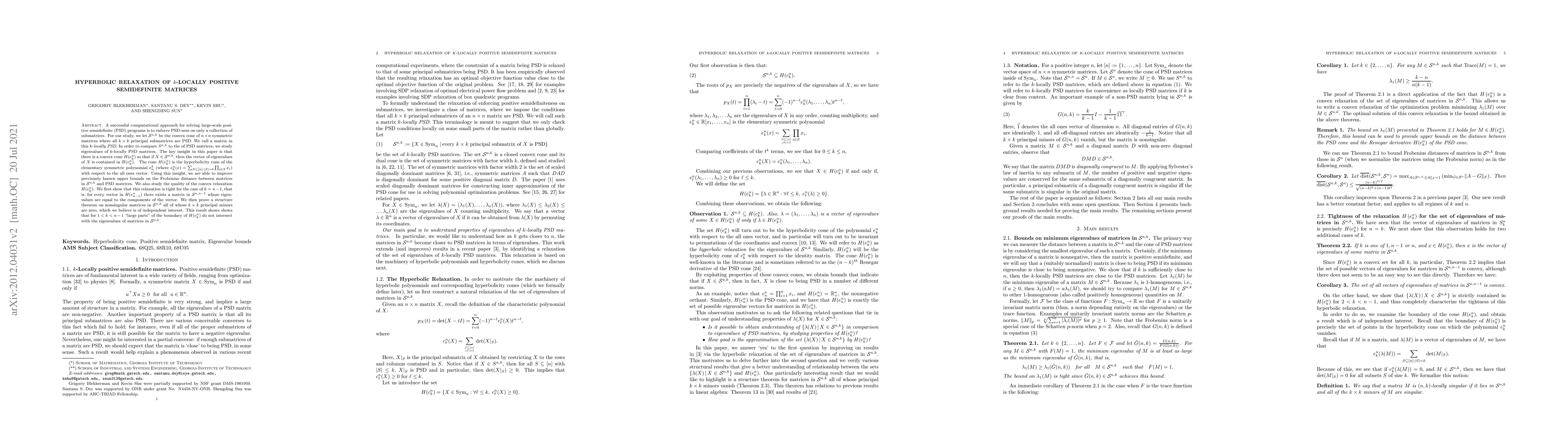 Thumbnail for Hyperbolic Relaxation of $k$-Locally Positive Semidefinite Matrices