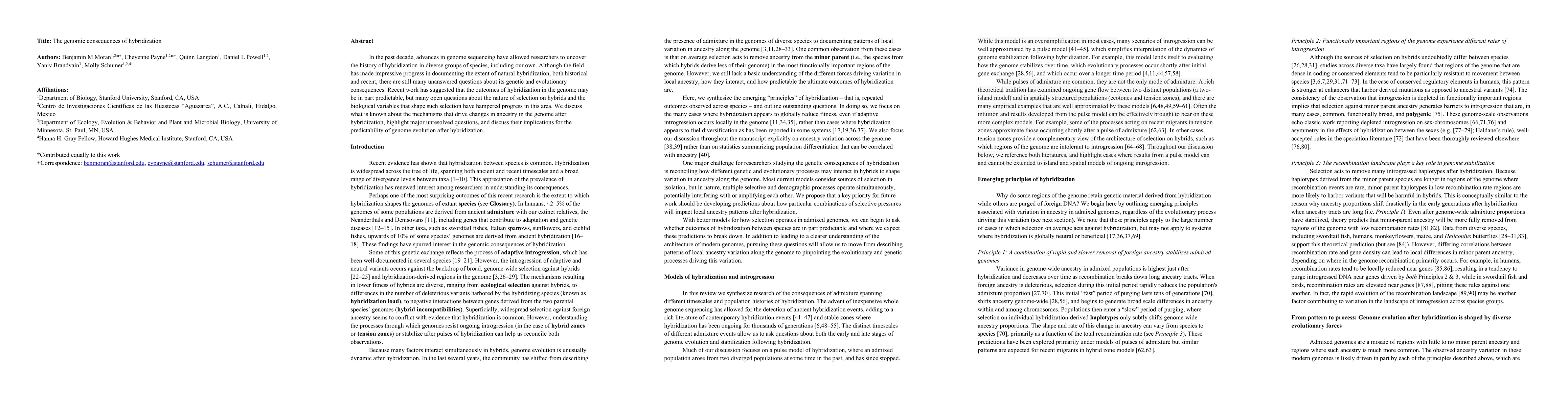 Thumbnail for The genomic consequences of hybridization