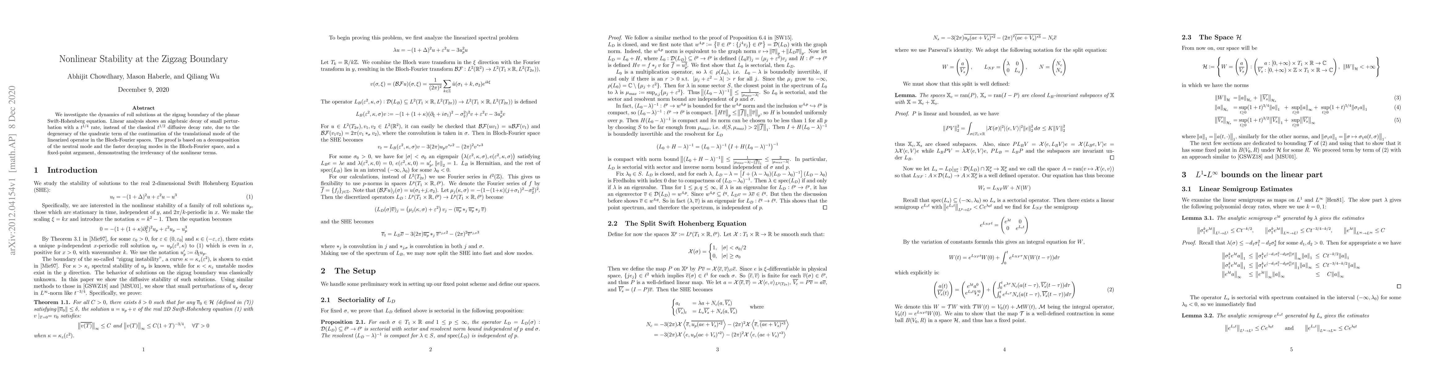 Thumbnail for Nonlinear Stability at the Zigzag Boundary