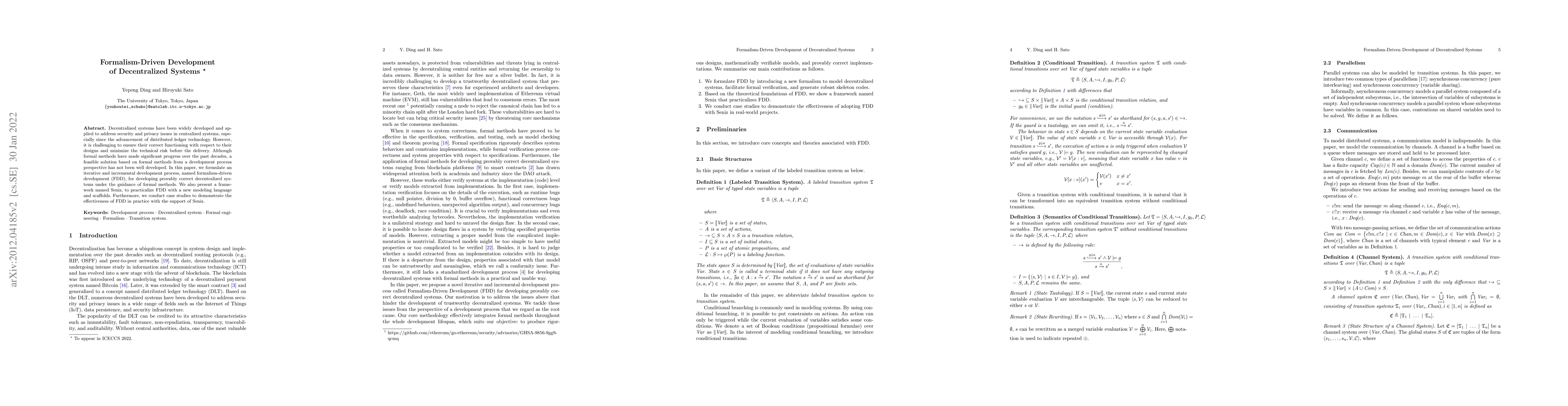 Thumbnail for Formalism-Driven Development of Decentralized Systems