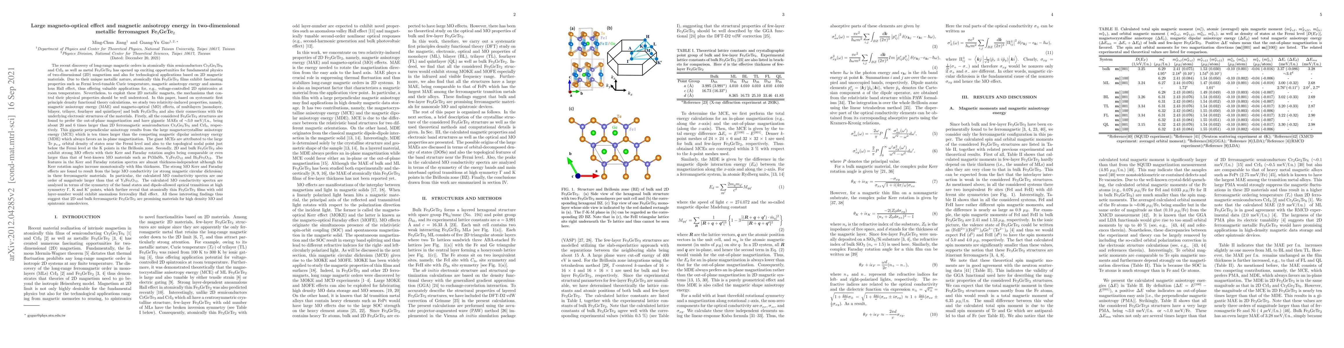 Thumbnail for Large magneto-optical effect and magnetic anisotropy energy in
  two-dimensional metallic ferromagnet Fe$_3$GeTe$_2$