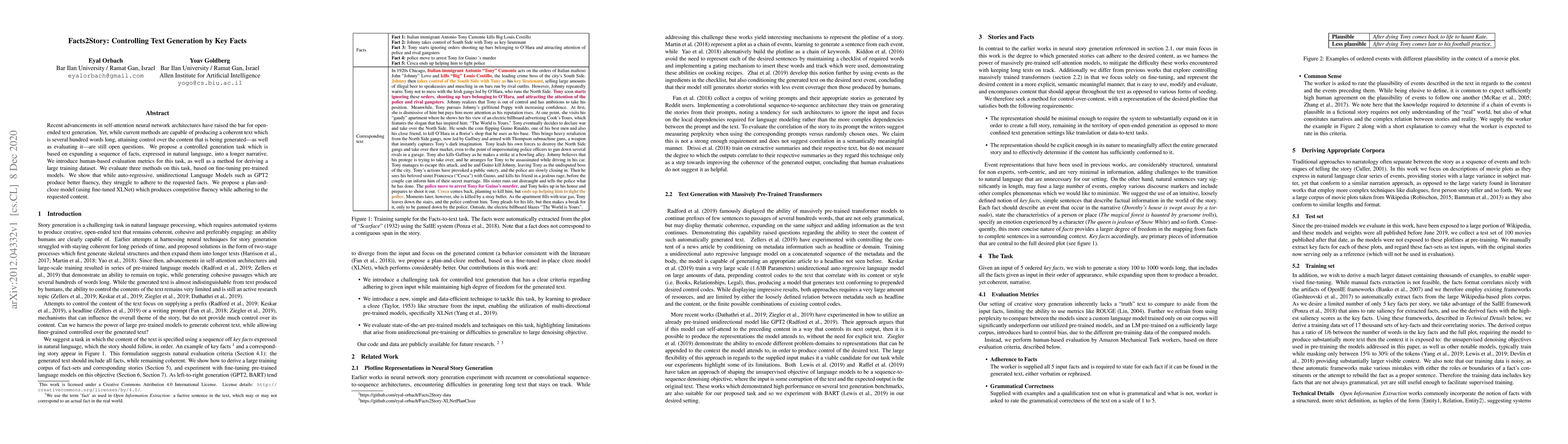 Thumbnail for Facts2Story: Controlling Text Generation by Key Facts