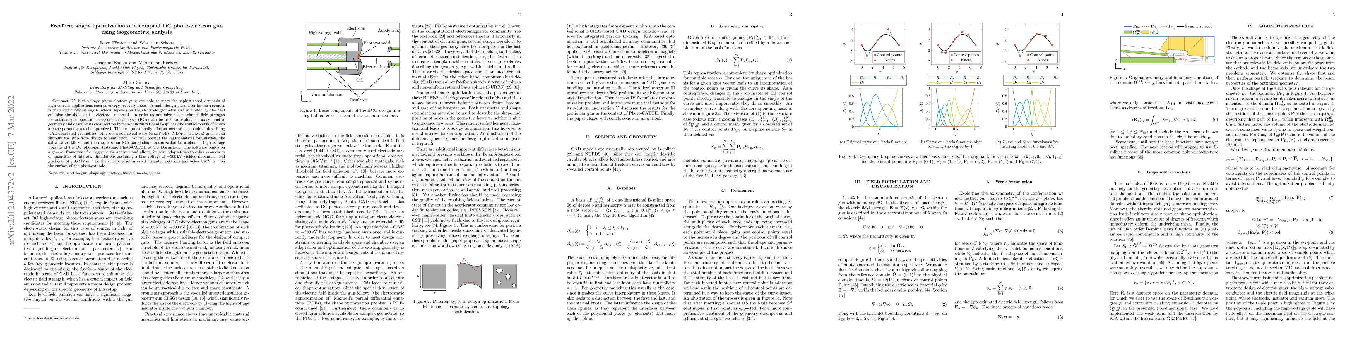 Thumbnail for Freeform shape optimization of a compact DC photo-electron gun using
  isogeometric analysis