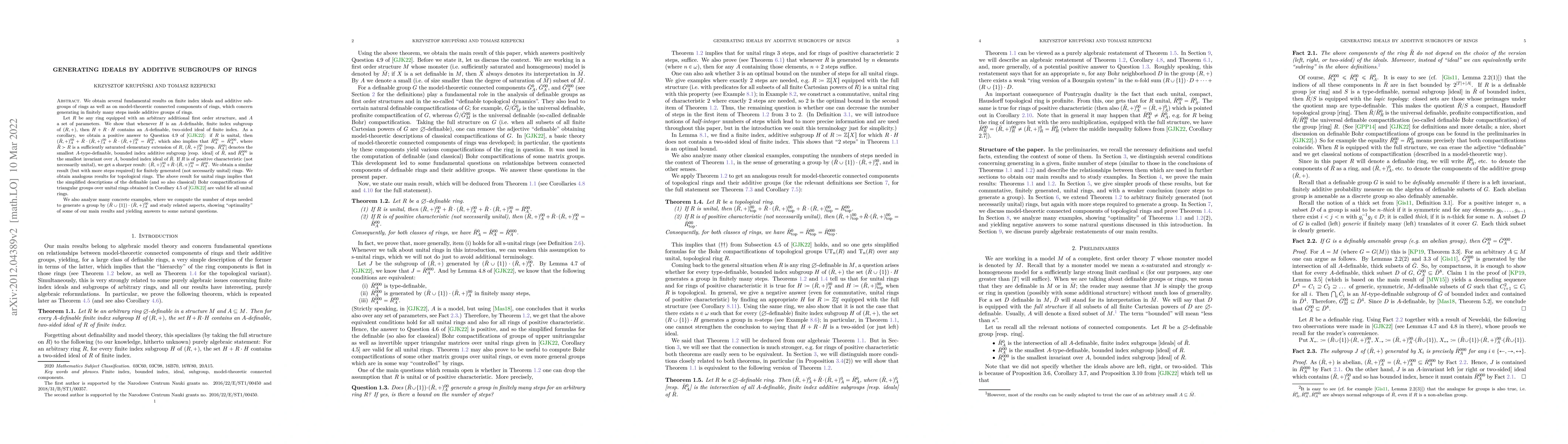 Thumbnail for Generating ideals by additive subgroups of rings