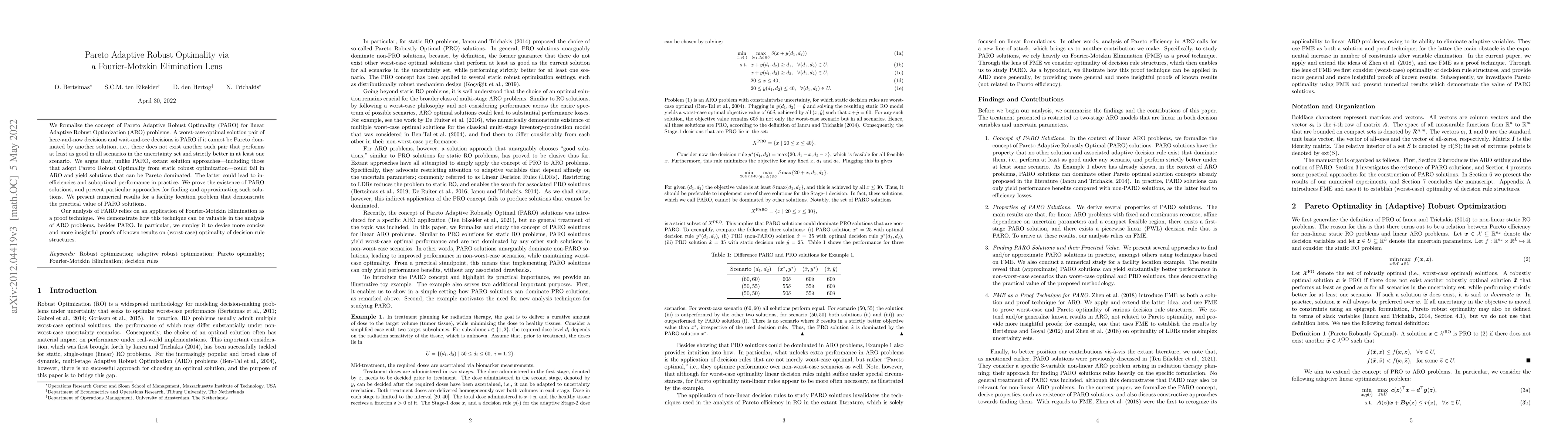 Thumbnail for Pareto Adaptive Robust Optimality via a Fourier-Motzkin Elimination Lens